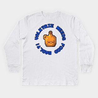 Gauntlet Arcade Game - Valkyrie Needs Food Badly Kids Long Sleeve T-Shirt